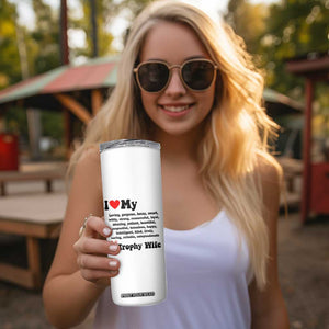 Funny Trophy Wife Quote Skinny Tumbler Loving Gorgeous Smart Wife Appreciation Gift TS12 Print Your Wear