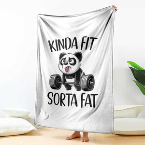 Funny Gym Panda Lover Throw Blanket Kinda Fit Sorta Fat TS12 Print Your Wear