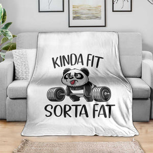 Funny Gym Panda Lover Throw Blanket Kinda Fit Sorta Fat TS12 Print Your Wear