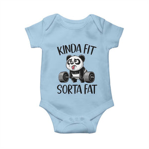 Funny Gym Panda Lover Baby Onesie Kinda Fit Sorta Fat TS12 Light Blue Print Your Wear