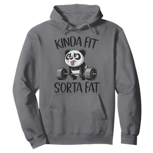 Funny Gym Panda Lover Hoodie Kinda Fit Sorta Fat TS12 Charcoal Print Your Wear