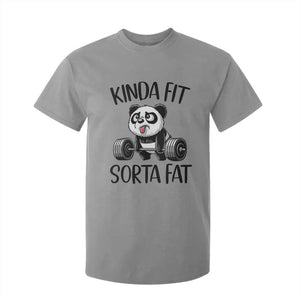 Funny Gym Panda Lover T Shirt For Kid Kinda Fit Sorta Fat TS12 Sport Gray Print Your Wear