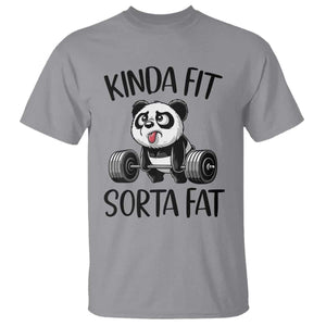 Funny Gym Panda Lover T Shirt Kinda Fit Sorta Fat TS12 Sport Gray Print Your Wear