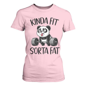 Funny Gym Panda Lover T Shirt For Women Kinda Fit Sorta Fat TS12 Light Pink Print Your Wear
