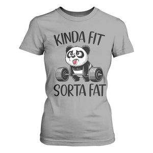Funny Gym Panda Lover T Shirt For Women Kinda Fit Sorta Fat TS12 Sport Gray Print Your Wear