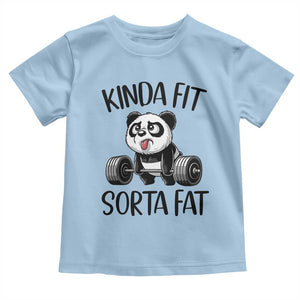 Funny Gym Panda Lover Toddler T Shirt Kinda Fit Sorta Fat TS12 Light Blue Print Your Wear