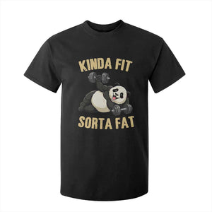 Funny Panda Weightlifting Workout T Shirt For Kid Kinda Fit Sorta Fat TS12 Black Print Your Wear
