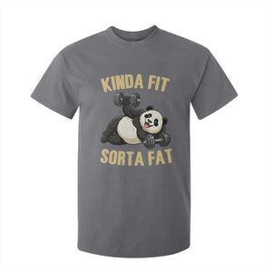 Funny Panda Weightlifting Workout T Shirt For Kid Kinda Fit Sorta Fat TS12 Charcoal Print Your Wear