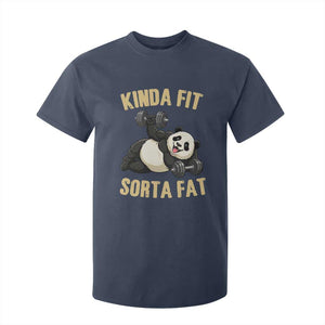 Funny Panda Weightlifting Workout T Shirt For Kid Kinda Fit Sorta Fat TS12 Navy Print Your Wear
