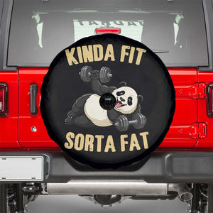 Funny Panda Weightlifting Workout Spare Tire Cover Kinda Fit Sorta Fat TS12 Black Print Your Wear