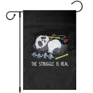 Funny Panda Workout Gift Garden Flag The Struggle Is Real TS12 Black Print Your Wear