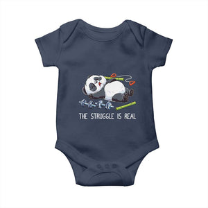 Funny Panda Workout Gift Baby Onesie The Struggle Is Real TS12 Navy Print Your Wear