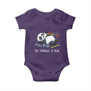 Funny Panda Workout Gift Baby Onesie The Struggle Is Real TS12 Purple Print Your Wear
