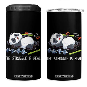 Funny Panda Workout Gift 4 in 1 Can Cooler Tumbler The Struggle Is Real TS12 One Size: 16 oz Black Print Your Wear