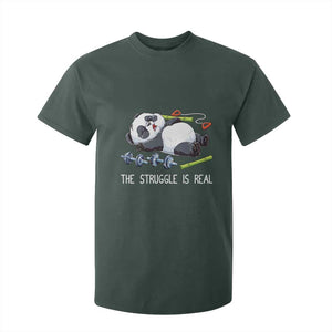 Funny Panda Workout Gift T Shirt For Kid The Struggle Is Real TS12 Dark Forest Green Print Your Wear