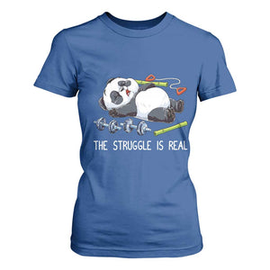 Funny Panda Workout Gift T Shirt For Women The Struggle Is Real TS12 Royal Blue Print Your Wear