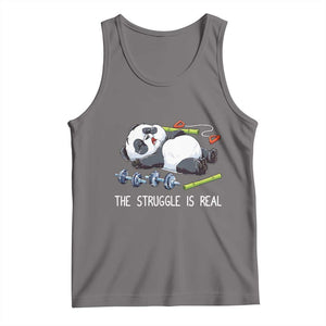 Funny Panda Workout Gift Tank Top The Struggle Is Real TS12 Deep Heather Print Your Wear