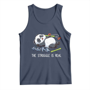 Funny Panda Workout Gift Tank Top The Struggle Is Real TS12 Navy Print Your Wear