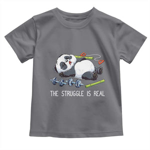 Funny Panda Workout Gift Toddler T Shirt The Struggle Is Real TS12 Charcoal Print Your Wear
