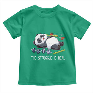 Funny Panda Workout Gift Toddler T Shirt The Struggle Is Real TS12 Irish Green Print Your Wear