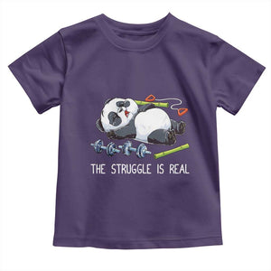 Funny Panda Workout Gift Toddler T Shirt The Struggle Is Real TS12 Purple Print Your Wear