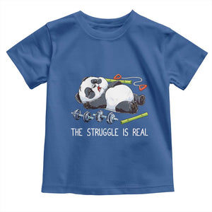 Funny Panda Workout Gift Toddler T Shirt The Struggle Is Real TS12 Royal Blue Print Your Wear