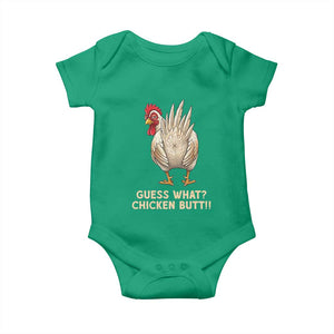 Guess What Chicken Butt Joke Baby Onesie Funny Chicken Lover Graphic TS12 Irish Green Print Your Wear