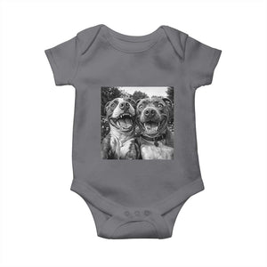 Pitbull Selfie Meme Baby Onesie Funny Dog Lover Graphic TS12 Charcoal Print Your Wear