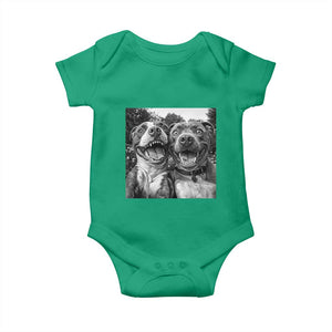 Pitbull Selfie Meme Baby Onesie Funny Dog Lover Graphic TS12 Irish Green Print Your Wear