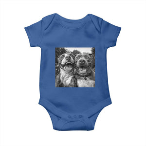 Pitbull Selfie Meme Baby Onesie Funny Dog Lover Graphic TS12 Royal Blue Print Your Wear