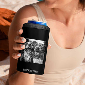 Pitbull Selfie Meme 4 in 1 Can Cooler Tumbler Funny Dog Lover Graphic TS12 Print Your Wear