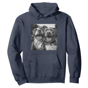 Pitbull Selfie Meme Hoodie Funny Dog Lover Graphic TS12 Navy Print Your Wear