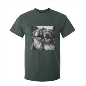 Pitbull Selfie Meme T Shirt For Kid Funny Dog Lover Graphic TS12 Dark Forest Green Print Your Wear