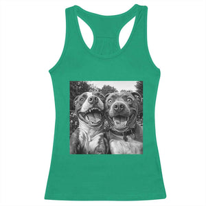 Pitbull Selfie Meme Racerback Tank Top Funny Dog Lover Graphic TS12 Irish Green Print Your Wear