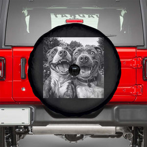 Pitbull Selfie Meme Spare Tire Cover Funny Dog Lover Graphic TS12 Black Print Your Wear