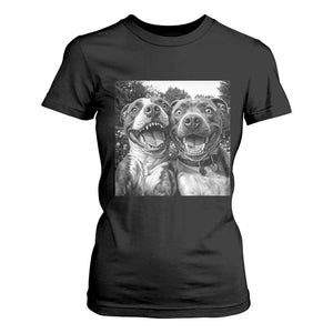 Pitbull Selfie Meme T Shirt For Women Funny Dog Lover Graphic TS12 Black Print Your Wear