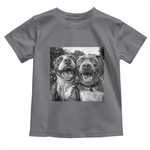 Pitbull Selfie Meme Toddler T Shirt Funny Dog Lover Graphic TS12 Charcoal Print Your Wear