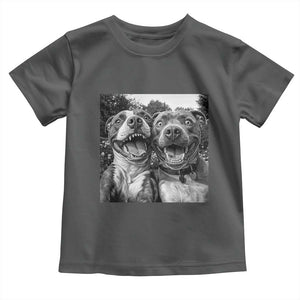 Pitbull Selfie Meme Toddler T Shirt Funny Dog Lover Graphic TS12 Dark Heather Print Your Wear