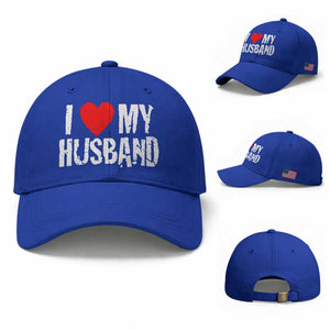 Cool Marriage Humor Gift For Wife Baseball Cap I Love My Husband TS12 Baseball Cap Universal Fit Royal Blue Print Your Wear