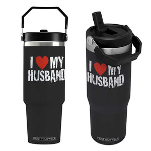 Cool Marriage Humor Gift For Wife Flip Straw Tumbler I Love My Husband TS12 One Size: 30 oz Black Print Your Wear