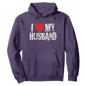 Cool Marriage Humor Gift For Wife Hoodie I Love My Husband TS12 Purple Print Your Wear