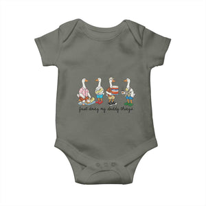 Funny Goose Just Doing My Daddy Things Baby Onesie Fathers Day Gift TS12 Military Green Print Your Wear