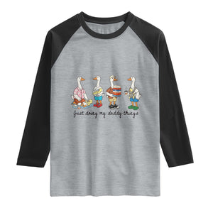 Funny Goose Just Doing My Daddy Things Raglan Shirt Fathers Day Gift TS12 Heather Gray Black Print Your Wear