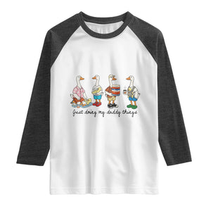 Funny Goose Just Doing My Daddy Things Raglan Shirt Fathers Day Gift TS12 White Heather Charcoal Print Your Wear