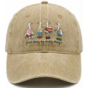 Funny Goose Just Doing My Daddy Things Washed Cotton Baseball Cap Fathers Day Gift TS12 Print Your Wear