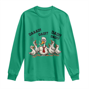 Funny Duck Dad Daaad Dad Dad Long Sleeve Shirt Tired Dad Life Fathers Day Graphic TS12 Irish Green Print Your Wear