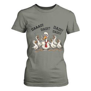 Funny Duck Dad Daaad Dad Dad T Shirt For Women Tired Dad Life Fathers Day Graphic TS12 Military Green Print Your Wear