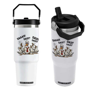 Funny Duck Dad Daaad Dad Dad Flip Straw Tumbler Tired Dad Life Fathers Day Graphic TS12 One Size: 30 oz White Print Your Wear