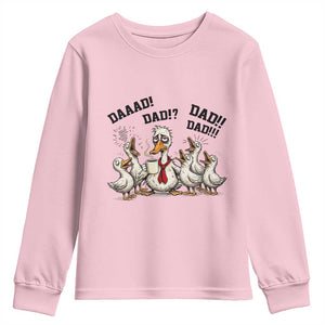 Funny Duck Dad Daaad Dad Dad Youth Sweatshirt Tired Dad Life Fathers Day Graphic TS12 Light Pink Print Your Wear