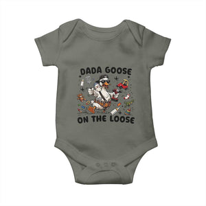 Dada Goose On The Loose Baby Onesie Funny Fatherhood Humor Gift TS12 Military Green Print Your Wear